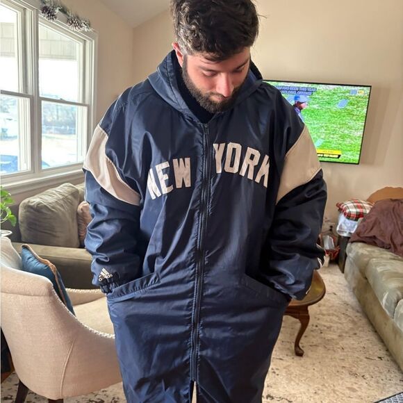 Yankees Coat Long jacket Adidas Windbreaker - Picture 2 of 11